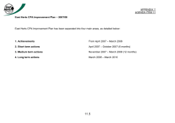 East Herts CPA Improvement Plan &ndash; 2006/07
