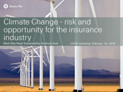 Climate Change - risk and opportunity for the