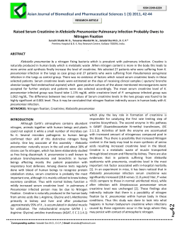 Raised Serum Creatinine in Klebsiella