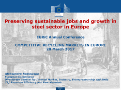 Preserving sustainable jobs and growth in steel sector in