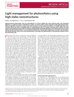 Light management for photovoltaics using high