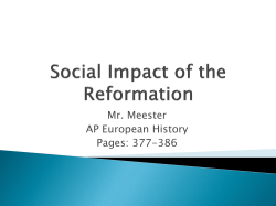Social Impact of the Reformation
