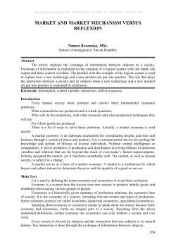 market and market mechanism versus reflexion