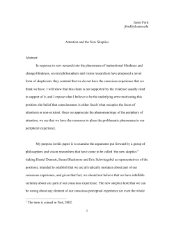 Attention and the New Skeptics - University of Minnesota Duluth