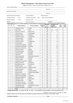 Riparian Management – Plant Order Contract Form 2017