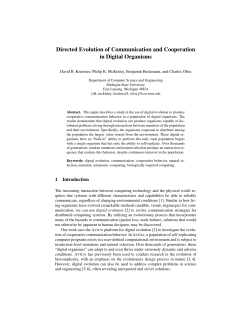 Directed Evolution of Communication and