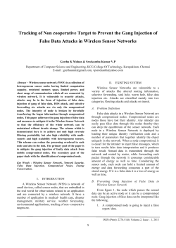 B. Preventing Gang Injection of False Data in Wireless
