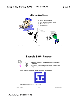 State Machines Example FSM: Roboant