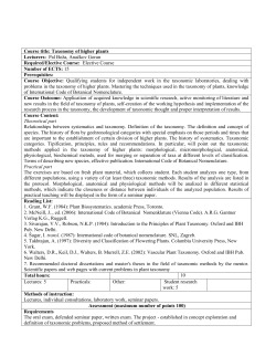Taxonomy of higher plants