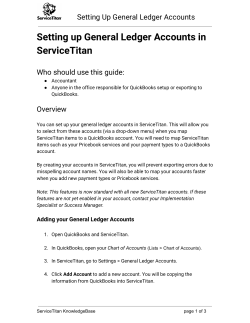 Setting up General Ledger Accounts in ServiceTitan