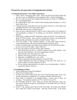 Protocol for the generation of lymphoblastoid cell lines 1) Preparing