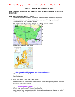 AP Human Geography Chapter 10: Agriculture Key Issue 3