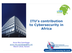 ITU*s contribution to Cybersecurity in Africa