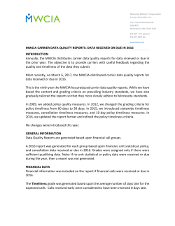 MN Carrier Data Quality Reports Criteria