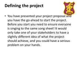 Defining the project