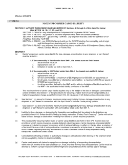 Maximum Carrier Cargo Liability