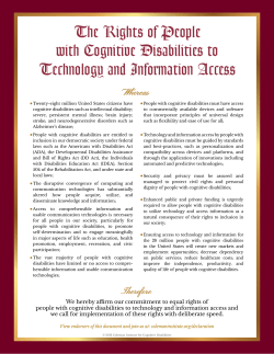 The Rights of People with Cognitive Disabilities to Technology and