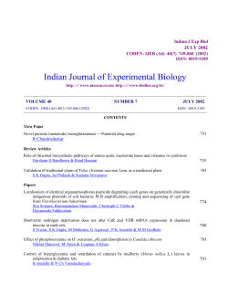 Indian J Exp Biol
