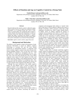 Effects of Emotion and Age on Cognitive Control in a Stroop Task