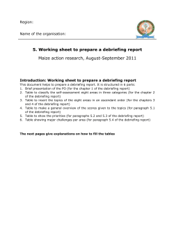 5 Debriefing Report Sheet