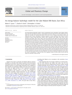 An energy-balance hydrologic model for the Lake - SUNY-ESF