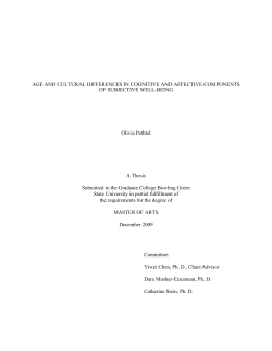 Age and Cultural Differences in Cognitive and