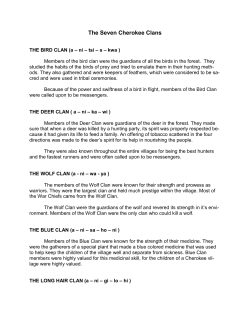 The Seven Cherokee Clans