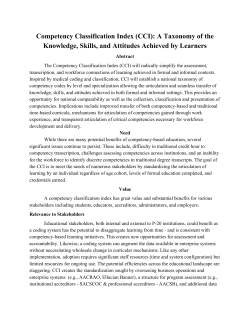 Competency Classification Index (CCI): A Taxonomy of the