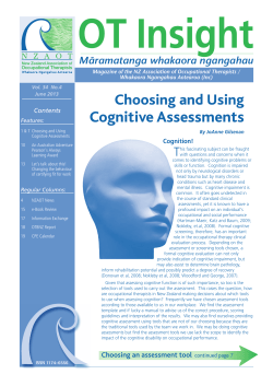 Cognitive Assessments - Occupational Therapy New Zealand