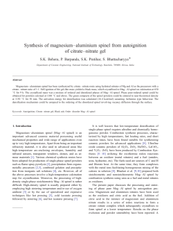 Synthesis of magnesium&ndash;aluminium spinel from autoignition of