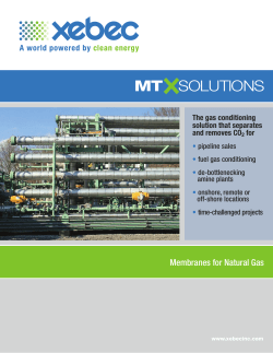 Membrane Brochure - Xebec Adsorption Inc.
