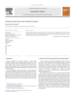 Investor protections and economic growth
