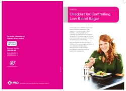Checklist for Controlling Low Blood Sugar