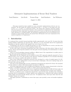 Alternative Implementations of Secure Real Numbers