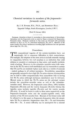 Chemical variations in members of the fergusonite