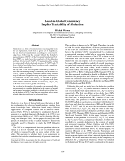 Local-to-Global Consistency Implies Tractability of Abduction