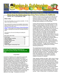 Fall Leaf Tissue Samples Important For Maintaining Citrus Growth