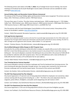 Actions Taken at Dec. 7 2016 City Council Meeting