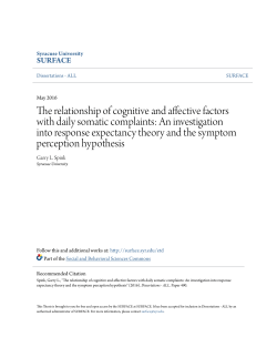 The relationship of cognitive and affective factors with