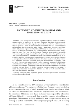 EXTENDED COGNITIVE SYSTEM AND EPISTEMIC SUBJECT