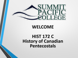 Canadian Pentecostals - Summit Pacific College