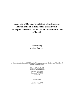 Analysis of the representation of Indigenous