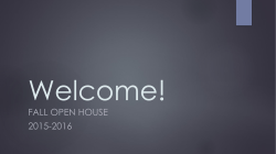 Fall Open House PowerPoint