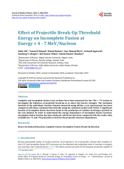 Effect of Projectile Break-Up Threshold Energy on Incomplete