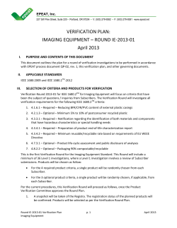 IE-2013-01 Verification Plan