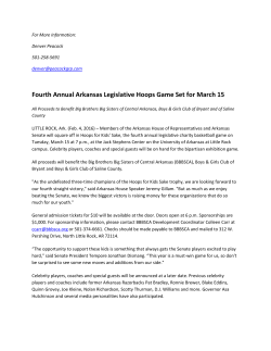 Fourth Annual Arkansas Legislative Hoops Game Set for March 15