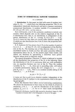 SUMS OF SYMMETRICAL RANDOM VARIABLES 511
