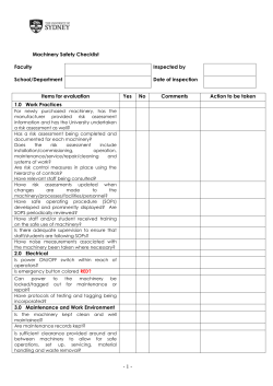 plant and equipment safety procedure
