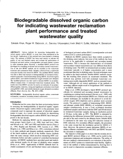 Biodegradable dissolved organic carbon for indicating wastewater