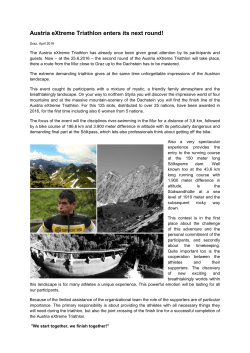 Austria eXtreme Triathlon enters its next round!